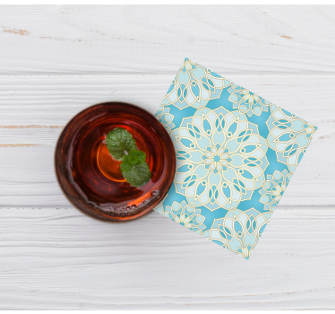 Texture coaster intricate blossom design - TenStickers