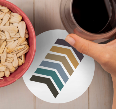Texture coaster layered chevron design - TenStickers