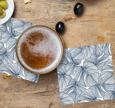 Texture coaster leaf pattern design - TenStickers