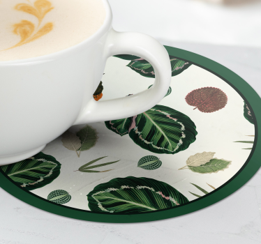Texture coaster leaf patterns design - TenStickers