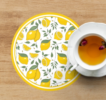 Texture coaster lemon pattern design - TenStickers