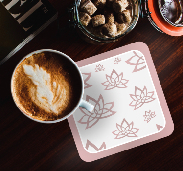 Texture coaster lotus blossom design - TenStickers