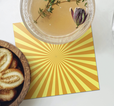 Texture coaster luminous sunburst design - TenStickers