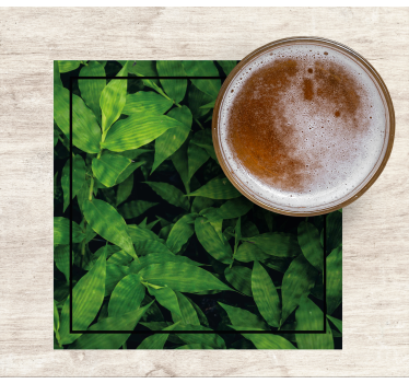 Texture coaster lush green leaf design - TenStickers