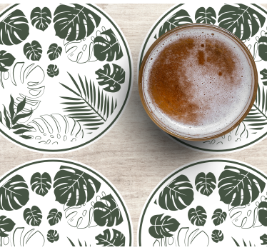 Texture coaster lush greenery circle design - TenStickers