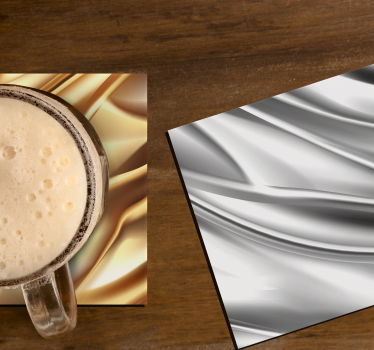 Texture coaster lustrous metallic waves - TenStickers