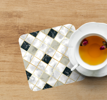 Texture coaster marble patterned tiles - TenStickers