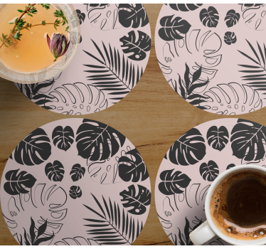 Texture coaster monstera leaf design - TenStickers