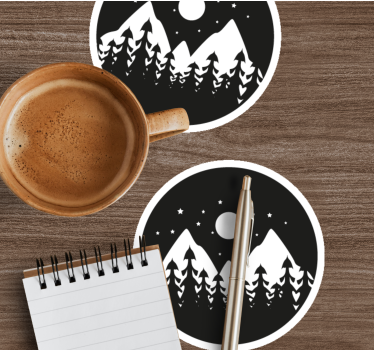 Texture coaster mountain night landscape - TenStickers