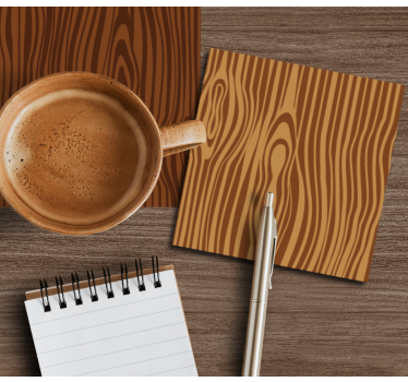 Texture coaster natural wood grain design - TenStickers