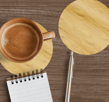 Texture coaster natural wood round surface - TenStickers