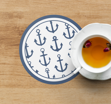 Texture coaster nautical anchor design - TenStickers