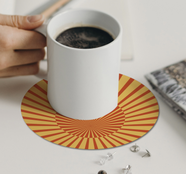 Texture coaster radiant sunburst design - TenStickers