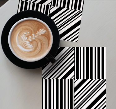 Texture coaster striped pattern squares - TenStickers