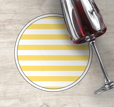 Texture coaster striped yellow design - TenStickers