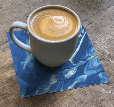 Texture coaster swirled blue marble - TenStickers