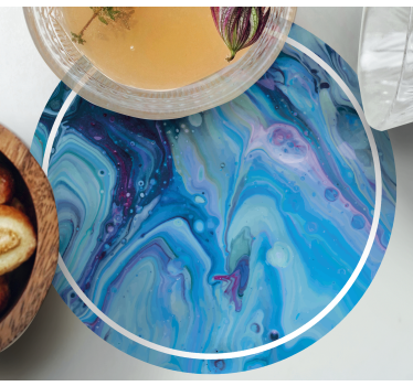 Texture coaster swirling blue design - TenStickers