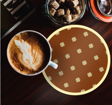 Texture coaster textured brown polka dots - TenStickers