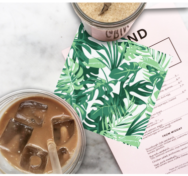 Texture coaster tropical leaf design - TenStickers
