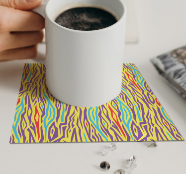 Texture coaster vibrant abstract lines - TenStickers