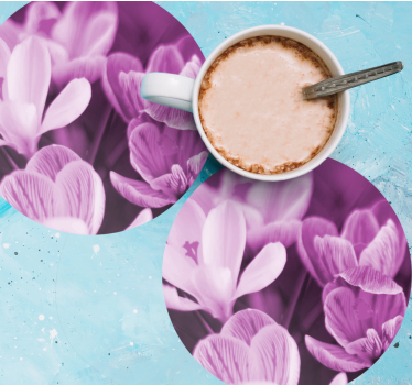 Texture coaster vibrant floral design - TenStickers