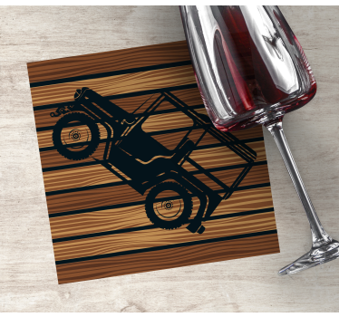 Texture coaster vintage off-road vehicle - TenStickers