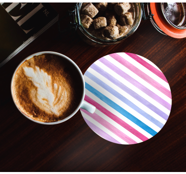 Texture coaster watercolor stripe design - TenStickers