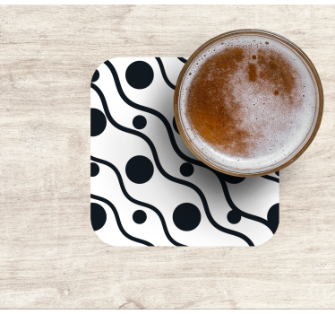 Texture coaster wavy design with circles - TenStickers