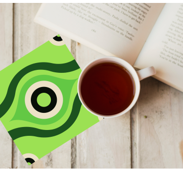 Texture coaster wavy green design - TenStickers
