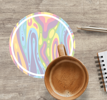 Texture coaster wavy pastel design - TenStickers