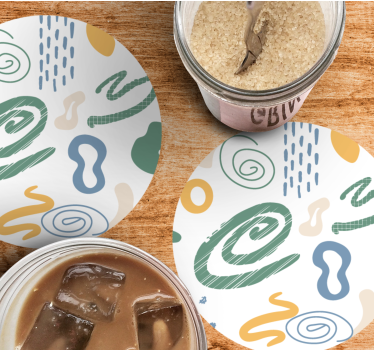 Texture coaster with abstract swirl patterns - TenStickers