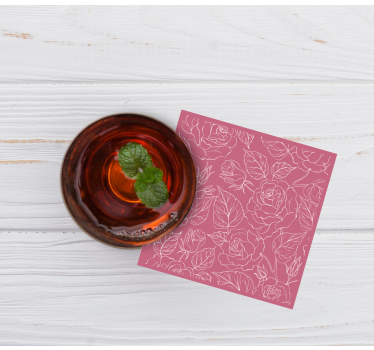 Texture coaster with artistic floral designs - TenStickers