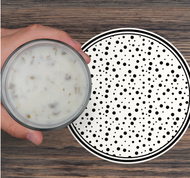 Texture coaster with black dot design - TenStickers