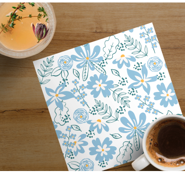 Texture coaster with botanical floral design - TenStickers