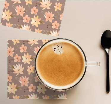 Texture coaster with botanical pattern design - TenStickers