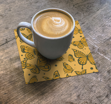 Texture coaster with butterfly pattern surface - TenStickers