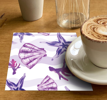 Texture coaster with coastal shell patterns - TenStickers
