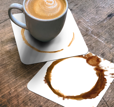 Texture coaster with coffee stain patterns - TenStickers
