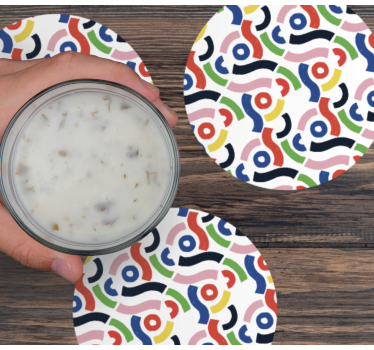 Texture coaster with colorful abstract designs - TenStickers