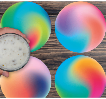 Texture coaster with colorful swirling designs - TenStickers