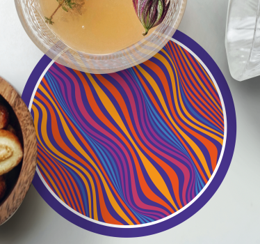 Texture coaster with colorful wavy design - TenStickers