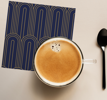 Texture coaster with curved lines design - TenStickers