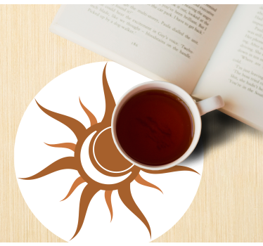 Texture coaster with curved sun design - TenStickers
