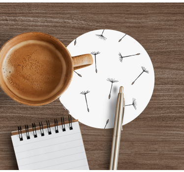 Texture coaster with delicate seed design - TenStickers