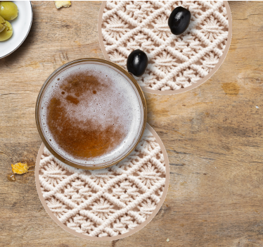 Texture coaster with detailed crochet design - TenStickers