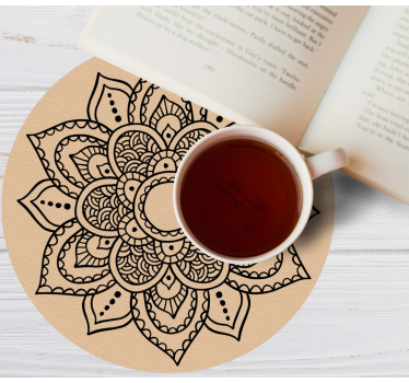 Texture coaster with detailed floral design - TenStickers