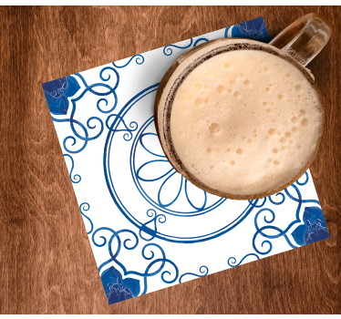 Texture coaster with detailed floral designs - TenStickers