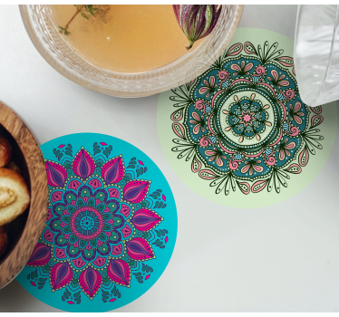 Texture coaster with detailed mandala designs - TenStickers