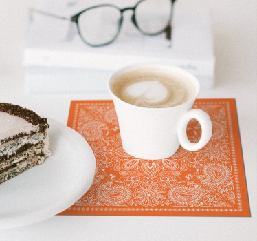 Texture coaster with detailed paisley design - TenStickers