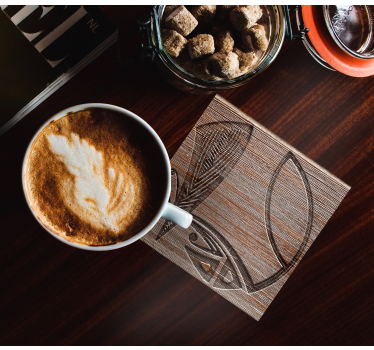 Texture coaster with detailed wood patterns - TenStickers